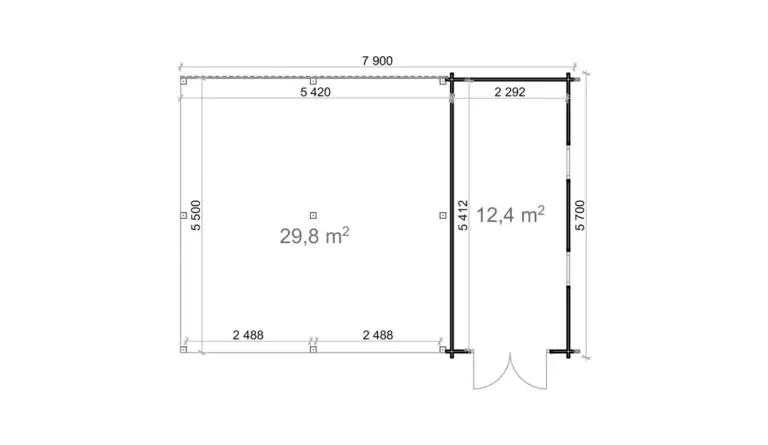 Carport + remise 5,7x7,9